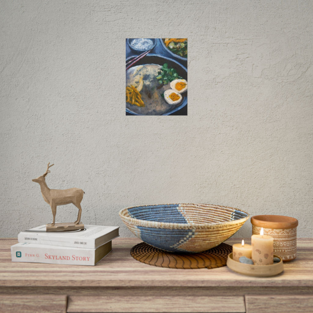 Ramen Bowl Art Poster — Rolled Japanese Noodle Kitchen Print
