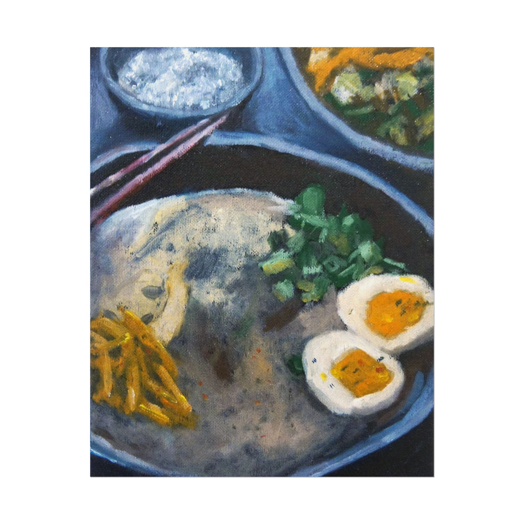 Ramen Bowl Art Poster — Rolled Japanese Noodle Kitchen Print